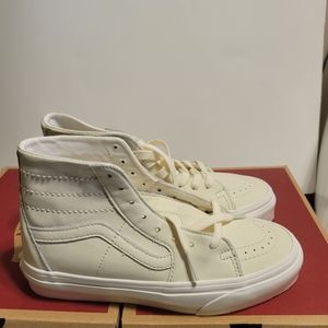 Women's SOFT LEATHER SK8-HI TAPERED SHOES White